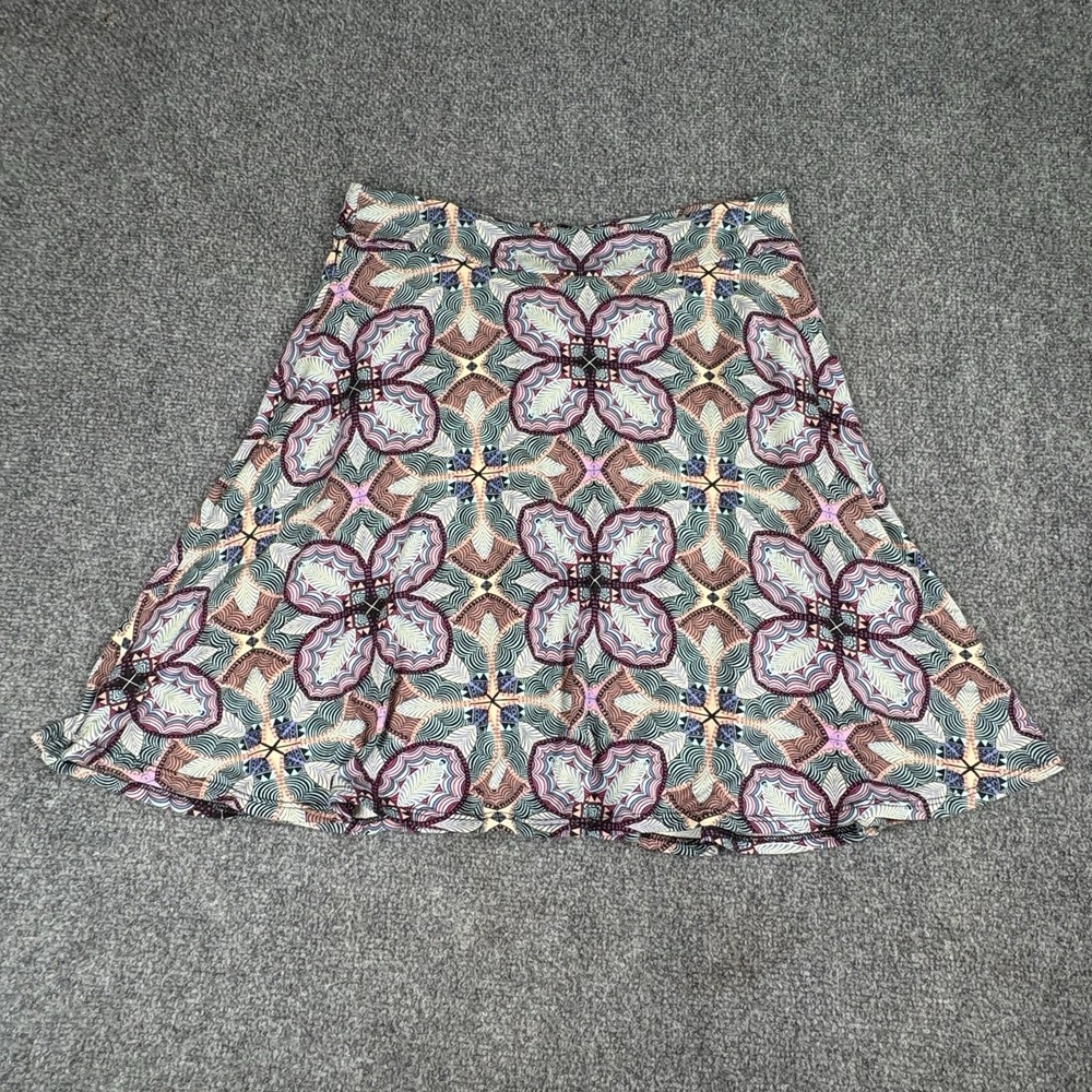 Renee C Skirt‎ Women S Multicolor Floral Geometric A-Line Boho Festival Made USA